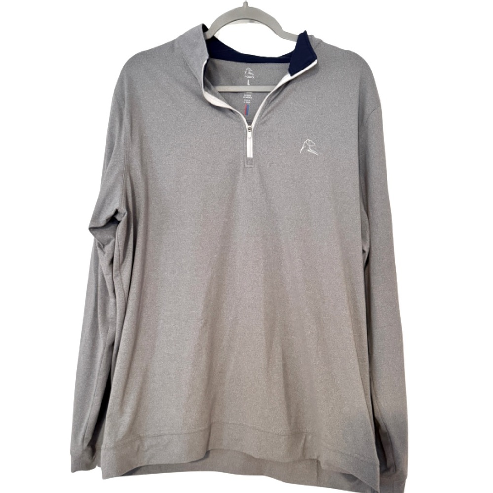 Rhoback Heather Performance Quarter Zip - Glacier Gray size Large